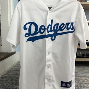 Dodgers Majestic Jersey Mens Small Yasiel Puig Los Angeles Stitched MLB